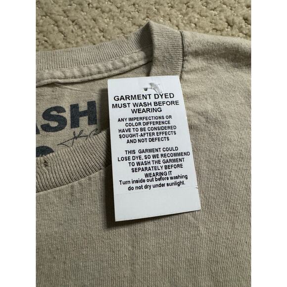 NWT Fashion Nova Johnny Cash Walk the Line Beige Tee - Picture 5 of 5